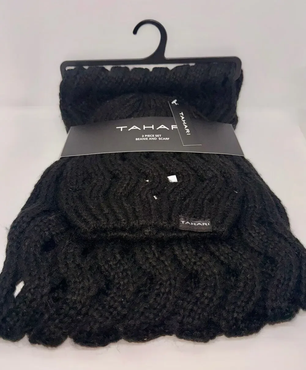 Tahari ~ 2 Piece Beanie And Scarf Set